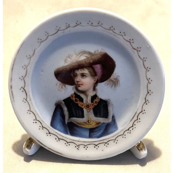 Other - Antique Portrait Hand Painted Place Card Holder Porcelain